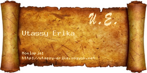 Utassy Erika névjegykártya